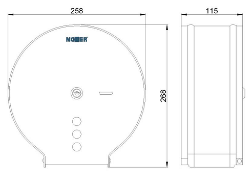 Диспенсер для туалетной бумаги Nofer круглый из нержавеющей стали глянцевый 05006.B