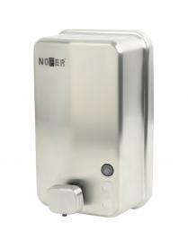 дозатор жидкого мыла настенный металлический- Nofer 03050.S со стальной кнопкой