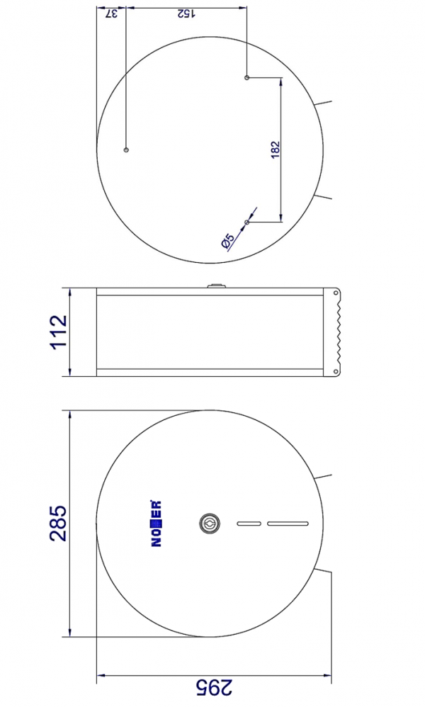 Диспенсер для туалетной бумаги в больших рулонах матовый NOFER 05001.XL.S