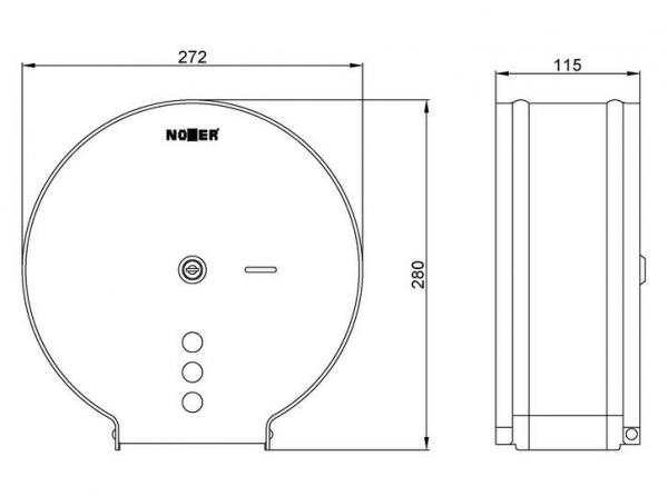 Диспенсер для туалетной бумаги Nofer круглый из нержавеющей стали черный 280*272*115 05006.XL.N