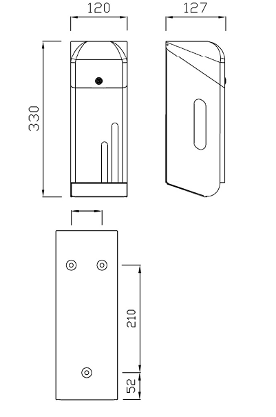 Диспенсер для трех рулонов туалетной бумаги антивандальный глянцевый Nofer 05100.B