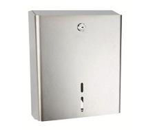 Диспенсер прямоугольныйиз нерж стали матовый для туалетной бумаги в больших рулонах 340*288*115 Nofer 05104.S