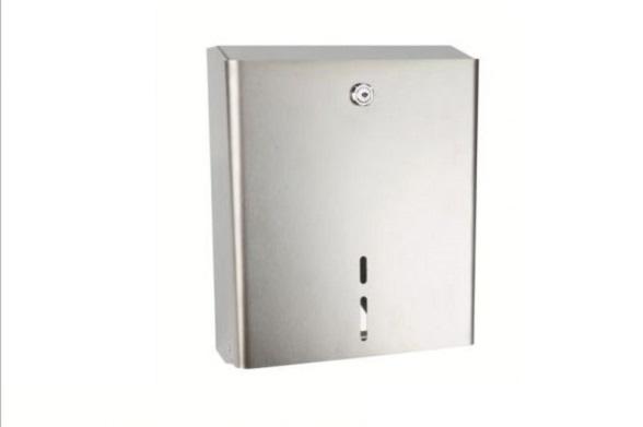 Диспенсер прямоугольныйиз нерж стали матовый для туалетной бумаги в больших рулонах 340*288*115 Nofer 05104.S