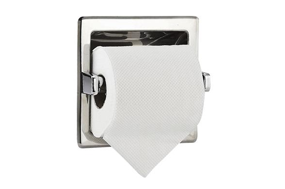 Держатель для 1 рулона туалетной бумаги встраиваемый  квадратный с рамкой Nofer 05204.B