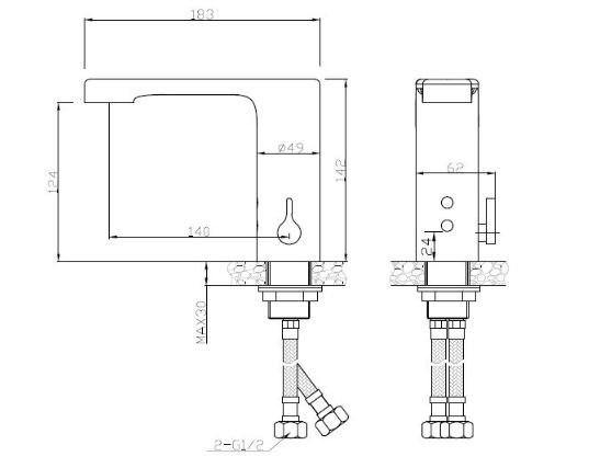Смеситель сенсорный Luxmatic для раковины или столешницы LEED - расход 07260M.LB