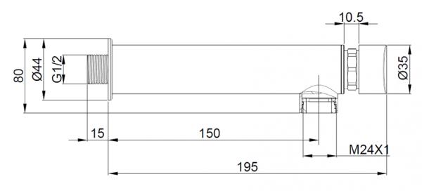 Кран Evotemp настенный с длинным изливом 6 л/мин. Nofer 07480.N