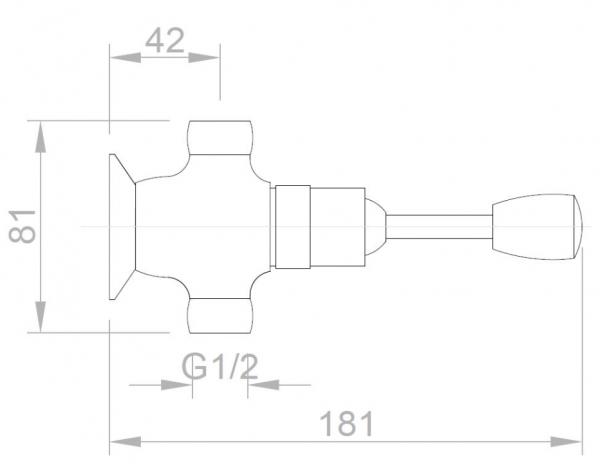 Кран с рычагом и таймером без излива латунь NOFER 07490P.S глянцевый