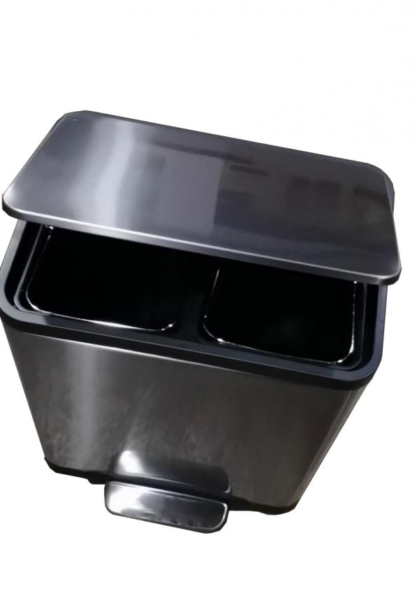 Контейнер для разделения мусора прямоугольный с педалью 30 литров (15лх2) 09112.S