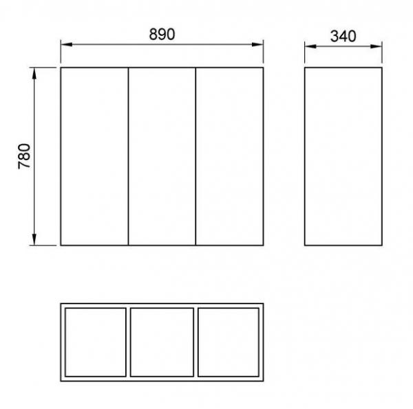 Контейнер для раздельного сбора мусора прямоугольный 90 литров 14100.S