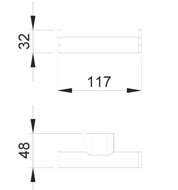 Крючок для полотенец настенный двойной Nofer Santorini 16343.B