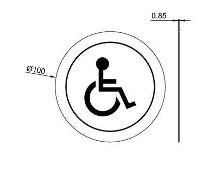 Указатель на дверь санузла для инвалидов 16724.2.S