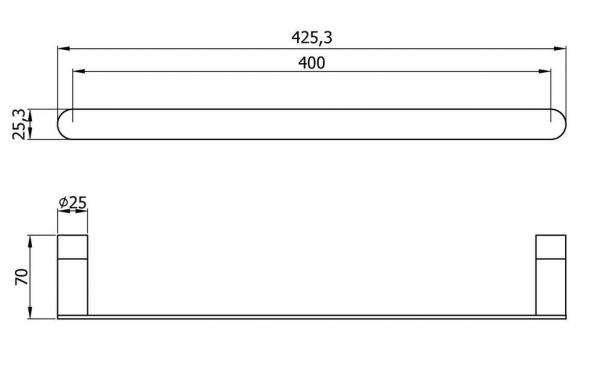 Полотенцедержатель 425 мм. нерж. сталь VERONA 16870.40.CU медь