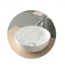 Раковина накладная круглая 400x400x145 мм SPIN 40 23594 белый мрамор