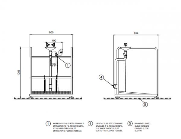 Аварийная платформа с раковиной для промывки глаз с п/п улавливателем BOCCHI SCP380 зеленый